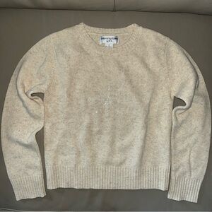 Like new BLOOMINGDALES CREAM SNOWFLAKE SWEATER sz Women XS lambswool crew neck